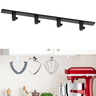 Imagem de Pacote com 4 suportes compatíveis com acessórios de batedeira KitchenAid, para armazenamento, organize seus acessórios de cozinha (preto)