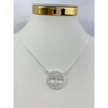 Imagem de Conjunto Árvore da Vida com Zircônia Cristal - Banho de Prata 925 com 