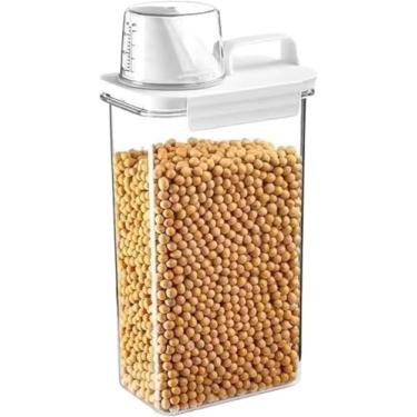 Imagem de Pote Hermético Com Copo Medidor Dispenser Organizador Dosador Multiuso Porta Mantimentos com opção de tamanhos 1100L, 1800L, 2300L (2300ML)