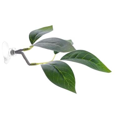 Imagem de Fenteer Decoração de aquário em formato de folha para peixe betta, com ventosa, simulando habitat para descanso, sono e esconderijo, 1pcs