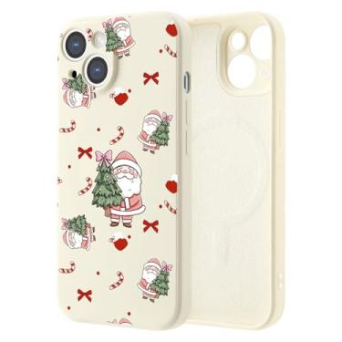 Imagem de JOYLAND Árvore de Natal de Papai Noel para iPhone 16 Pro Max, compatível com MagSafe, forro de microfibra de proteção de corpo inteiro, capa protetora de silicone à prova de choque para iPhone 16 Pro