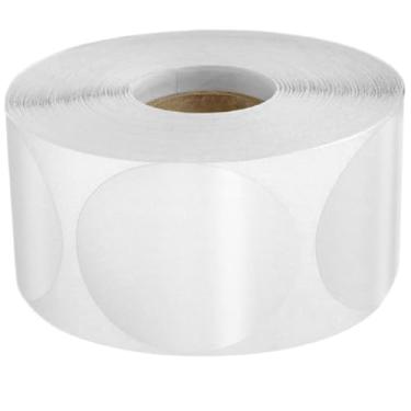Imagem de VOSAREA 1 rolo de adesivos de pontos adesivos removíveis com fita adesiva transparente para envelopes, decalques circulares transparentes para embrulho de presente