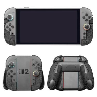 Imagem de Luck&Link Controller Grip Kit for Nintendo Switch 2, Textured Skin, Anti-Skid, Sweat-Absorbent. Compatible with Joy-Con 2 controllers, featuring handle grips, buttons,triggers (Ultra - Obsidian Black)