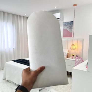 Imagem de Kit Cabeceira Estofada Adesiva 45x20 cm – Tecido Suede Premium, 5 a 20 Módulos para Cama Solteiro, Casal, Queen, King e L(BRANCA,5)