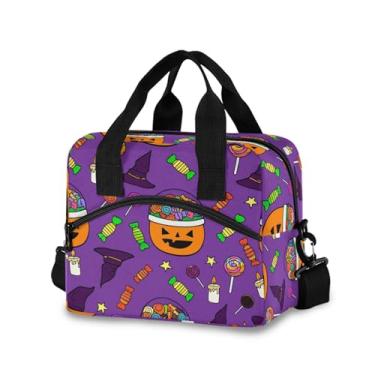 Imagem de Burbuja Pumpkins Lancheira isolada para mulheres e homens, lancheira portátil com alça de ombro removível, lancheira para viagem, piquenique, escritório, trabalho