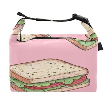 Imagem de STAYTOP Lancheira de sanduíches de vegetais com fivela de alça, lancheira isolada para meninos e meninas, lancheira térmica para trabalho escolar