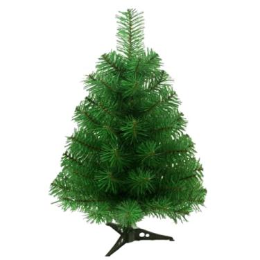 Imagem de Árvore de Natal artificial de 60 cm com suporte, pequena árvore decorativa para decoração de festa de escritório em casa, planta artificial (verde)
