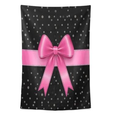 Imagem de STAYTOP Tapeçaria linda tapeçaria de parede com laço para decoração de casa decoração de dormitório sala de estar quarto tapete de parede (80 × 60 pol)