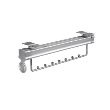 Imagem de Hhsdyl Varão Extensível Closet, Varão Closet Ajustável Resistente Cabideiro Telescópico para Calças e Roupas, Cinza,White,40.7cm