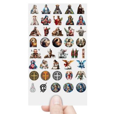 Imagem de Graviarte - Cartela 40 Adesivos Jesus/Maria/Santos DTF UV Prova D'Água