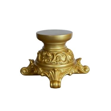 Imagem de Castiçal em Resina Dourada – Tamanho P M G Elegância Clássica para Sua Decoração(Castiçal P)