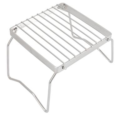 Imagem de ZAWELIYO Grelha Dobrável de Aço Inoxidável para Acampamento, Grelha para Cozinhar Ao Ar Livre, para Churrasco de Piquenique para Viajantes Mochileiros 14,6 Onças