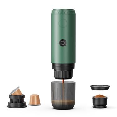 Imagem de BENFUCHEN Máquina de café expresso elétrica portátil para cápsula Nespresso, cafeteira de viagem com café moído para acampamento, trailer, caminhadas, escritório, cafeteira autoaquecida com USB-C