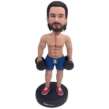 Imagem de Bobblehead personalizado a partir da foto - Estatueta masculina personalizada do homem musculoso, presente exclusivo de Natal/aniversário/dia dos namorados/Ação de Graças, decoração de mesa e