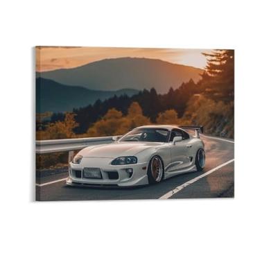 Imagem de HouLaiZhe Carro esportivo japonês Sup Sunrise pôsteres tela estética decoração de sala de parede impressões de parede sala de galeria decoração de parede para quarto sala de estar escritório 08 x 10