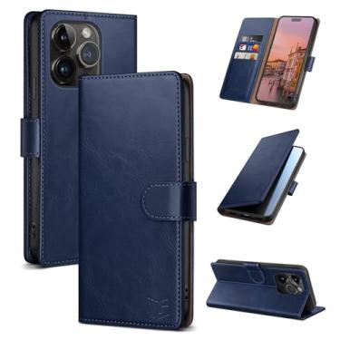 Imagem de SUANPOT Capa carteira compatível com iPhone 14 Pro Max de 6,7 polegadas com suporte de cartão de crédito com bloqueio RFID, capa protetora de couro PU flip book masculina e feminina para Apple 14 Pro