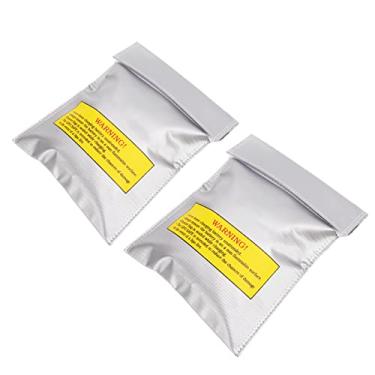 Imagem de aqxreight 2 Unidades de Saco de Bateria de Lítio de Fibra de PVC à Prova de Fogo à Prova de Explosão Lipo Saco de Armazenamento de Carregamento de Bateria Pode Efetivamente Bater de de LítioSaco de