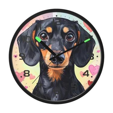 Imagem de SEHANY Relógio de parede de cachorro fofo, silencioso, sem tique-taque, operado por bateria, controle de som, luz noturna, relógios de parede para sala de estar, cozinha, quarto, escritório, decoração