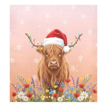Imagem de CEBUGI Highland Cow capa magnética de lava-louças decorativa para lava-louças 58 x 66 cm decalque de painel de geladeira para decoração de cozinha doméstica