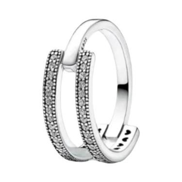 Imagem de Anel De Pedra Coração Luminosa Vermelha Em Forma De Floco De Neve Marg