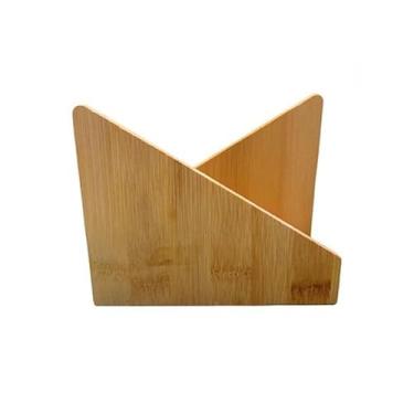 Imagem de Porta Guardanapo de Bambu Grande para Mesa Suporte Madeira