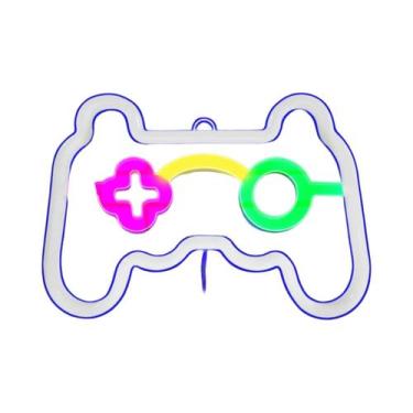 Imagem de Letreiro LED Neon Gamer Com Controle De Jogo, Luz Noturna Para Decoraç