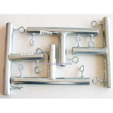 Imagem de Encaixe de dossel "4 peças de 3 vias em "T" em forma de 3 cm (FVFT) - Serve para tubo EMT ou trilho superior de cerca de corrente que tem um diâmetro externo de 3,5 cm