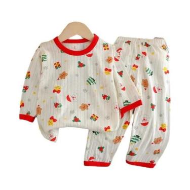 Imagem de Conjunto De Roupas Com Estampa De Urso Bebê, Pijama De Algodão De Mang