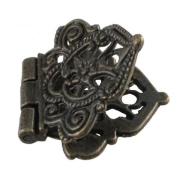 Imagem de 10 peças de ferragens caixa de móveis dobradiça fechadura móveis ferragens de cobre antigo armário porta gaveta decoração caixa de madeira liga de zinco