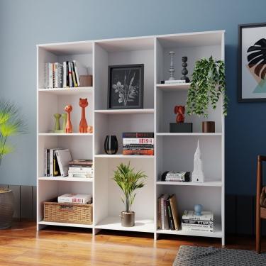Imagem de Estante Livreiro Multiuso 7 Prateleiras 11 Nichos London Yescasa Branco Perfect Wood