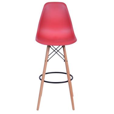 Imagem de Banqueta Polipropileno Base Madeira Eiffel Or Design Telha