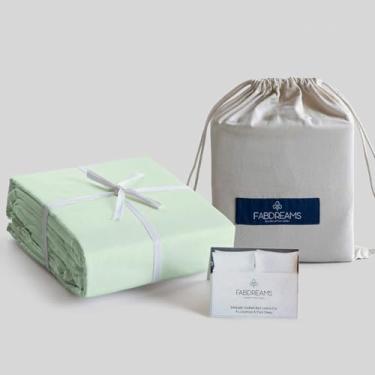 Imagem de Fabdreams Conjunto de lençóis King Size 100% algodão orgânico percal | Contagem de 300 fios | Certificado GOTS | Algodão de fibra longa | Fresco e respirável | Cabe em bolsos profundos de até 43 cm |