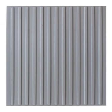 Imagem de 2,5 m² Kit C/ 10 Placas 3d 51x51 Revestimento Parede com Relevo Painel 3d Ripado(Cinza/Sem adesivo)