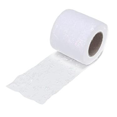Imagem de Rolos de tecido de tule Glitter Sinfonia Poliéster DIY Artesanato Resistência à abrasão Leve e portátil para decorações de festas Casamento Natal 6 cm de largura 25 jardas de (água sanitária)