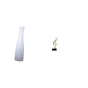 Imagem de Whtkoph Abajur Minimalista de Papel para Luminária de Chão com Escultura de Nota Musical. Ornamento Criativo de Mesa em Resina, Ideal para Quartos de Hotel.