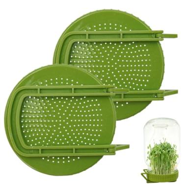 Imagem de Tampas para Germinar,2 Peças Reutilizáveis Larga,Tampa para Frasco de Larga - para Germinação Caseira em Interior e com Feijão Brócolis Soja Mungo
