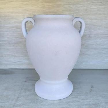 Imagem de Vaso de flores rústico de cerâmica com alças, cerâmica vintage de 21 cm de altura, vaso de terracota de fazenda para sala de estar, mesa, prateleira, decoração de cornija, casa de fazenda - off-white