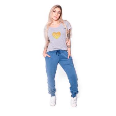 Imagem de Camiseta Longline Kruger's Concept  Love - Feminino - P - Mescla, Mesc