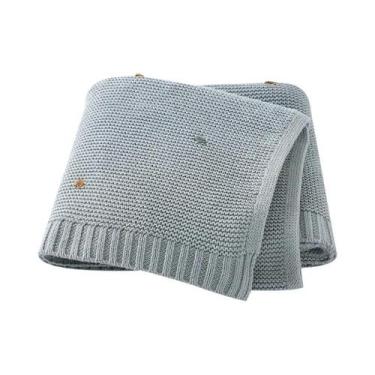 Imagem de Cobertores De Bebê De Algodão Crocheted Unissex 90x70cm Envoltório Par