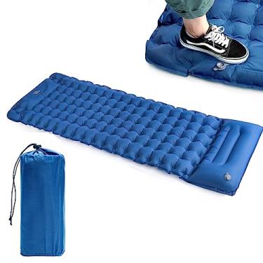 Imagem de Daitore Almofada de dormir para acampamento, colchão ergonômico extra grosso de 9 cm com bomba embutida, leve e compacto para mochila, caminhada, barraca