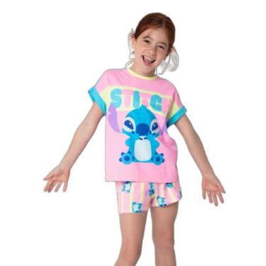Imagem de Pijama Manga Curta Viscolycra Estampado Menina Stitch - Puket, 1