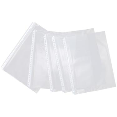 Imagem de HORIALENCE 100 bolsos transparentes para fichário, folhas soltas, sacos de arquivamento de documentos, mangas internas transparentes para armazenamento de fotos e proteção em três fichários