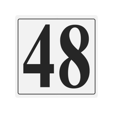 Imagem de PATIKIL Placa grande de metal, 30,5 x 30,5 cm, placa de sinalização de alumínio, número 48, sinalização de estacionamento resistente ao clima para uso interno e externo