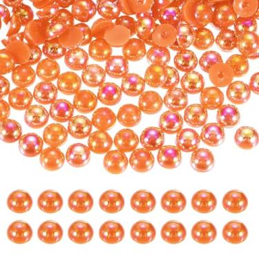 Imagem de Generic 1000 peças de meia pérola para artesanato, 6 mm de plástico metade flatback imitação de pérolas cabochão contas soltas strass para artesanato DIY roupas copo sapatos enfeite unha (ouro AB)