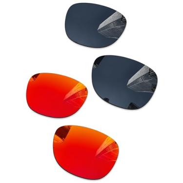 Imagem de Combine8 Lentes de reposição para óculos de sol RayBan Wayfarer RB2140 54 mm, Preto + vermelho fogo, 60 Millimeters