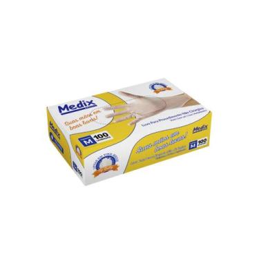 Imagem de Luva Vinil Para Procedimento Não Cirúrgico S/Pó - 100UN - MEDIX, M