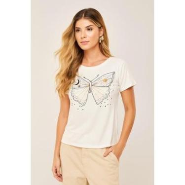 Imagem de TShirt D Bell Outlet Fashion Tshirt Especial Foil  Borboleta Sol e Lua-Feminino