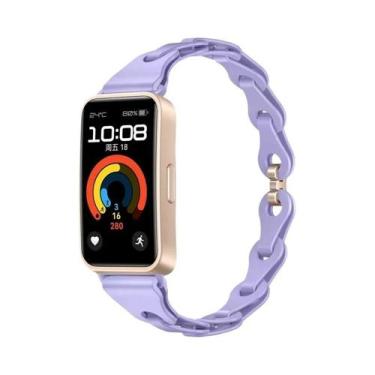 Imagem de Pulseira De Silicone Colorida Para Huawei Band 10 9 8, Correia De Borr