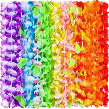 Imagem de Colar de mentiras havaianas Fovths 150 peças de flores tropicais