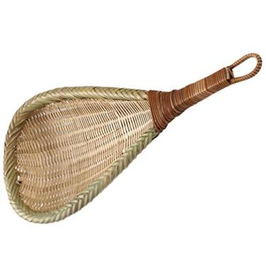 Imagem de Cesta de Bambu Coador de Malha Fina Peneira de Bambu Coador Colher para Peneirar Farinha Macarrão Arroz Legumes